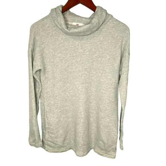 Vineyard Vines Womens Extra Small Cowl Neck Sweater Gray Pockets Long Sleeve - Picture 2 of 10